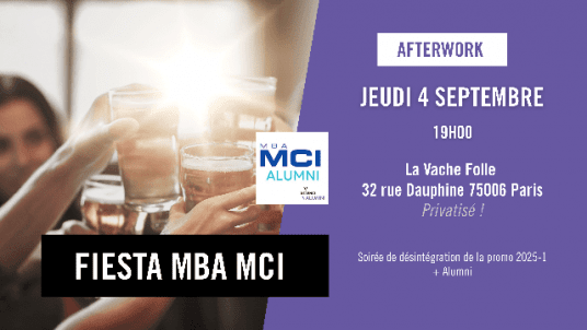 Afterwork | Soirée de désintégration de la promo 2025-1 + Alumni (#MBAMCI)